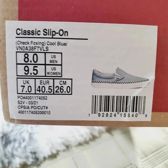 Vans Check Foxing Cool Blue Classic Slip-on (CL) - Picture 3 of 14